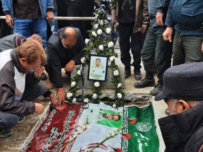 خاکسپاری پیکر شهید حادثه تروریستی راسک  در چناران