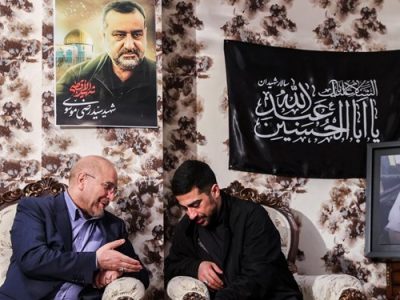 حضور رئیس مجلس در منزل سردار شهید سید رضی موسوی